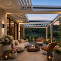 Pergola à lames orientables en aluminium écologique avec structure thermolaquée, conception étanche et résistante à la pluie pour l'extérieur