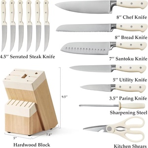 Ensemble de couteaux de cuisine professionnels personnalisés en acier inoxydable, 14 pièces, avec - Product Image 5