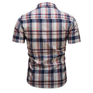 Nuova <span class=keywords><strong>Camicia</strong></span> Casual da Uomo Personalizzata <span class=keywords><strong>a</strong></span> <span class=keywords><strong>Quadri</strong></span> con <span class=keywords><strong>Maniche</strong></span> <span class=keywords><strong>Corte</strong></span> Traspirante - Product Image 5