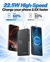 Power Bank Portabel Pengisian Cepat 10000mAh 22.5W Grosir dengan Layar Digital LED, Input & Output USB-C, Port USB-A Ganda