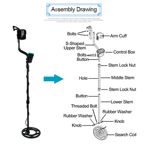 كاشف معدني للبالغين مكتشف ذهبي وفضي للمبتدئين محمول 9 بوصة مقاوم للماء لفائف بحث تحت الماء ، وضعان - Product Image 2