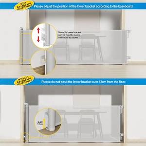 Puerta de Seguridad Retráctil Probebi <span class=keywords><strong>para</strong></span> <span class=keywords><strong>Escaleras</strong></span> y <span class=keywords><strong>Puertas</strong></span>, Fácil de Instalar, de Malla Metálica, <span class=keywords><strong>para</strong></span> Exteriores - Product Image 3