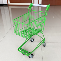 Chariot de courses miniature en métal coloré pour enfants, chariot de supermarché vert pour enfants, chariot de courses en fil métallique avec pare-chocs aux coins