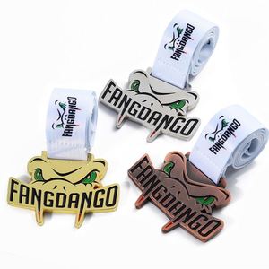 Medallas Personalizadas de Oro, Plata, Cobre y Aleación de Zinc, Medalla de Metal con Esmalte Suave, Diseño de Cocodrilo en 3D, Medallas con Forma para Personalizar - Product Image 1