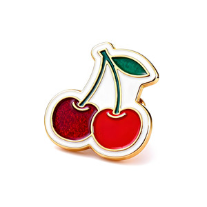 Custom Design Lapel Pin Fruit Gold-Plated Alloy Metal Crafts with Carved Casting Technique Metal Enamel Pins Badges