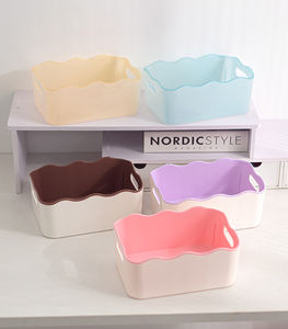 עמיד 2k תיבת אחסון ביתי פלסטיק עם ידיות ידיות שולחן עבודה סל אחסון המטבח - Product Image 6