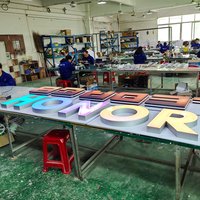 Enseigne commerciale LED personnalisée, lettres LED RGB lumineuses, lettres LED 3D, nom, logo, enseignes LED extérieures pour casino, magasin, bar, enseignes LED pour entreprises