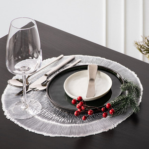 Jellyfish Shaped <b>Round</b> PVC Placemat Gold Silver Heat Insulating Table <b>Mat</b> Modern Minimalist Design - Product Image 3