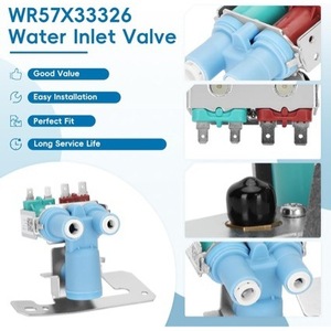 Valve d'entrée de réfrigérateur WR57X10032 WR57X3326, valve d'alimentation en eau électrique en plastique, installation facile, pièces de réfrigérateur - Product Image 3
