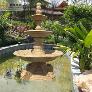 Fontaine en pierre Jiahua, style européen, colonne, bassin d'eau, durable, décoration de jardin extérieur - Product Image 1