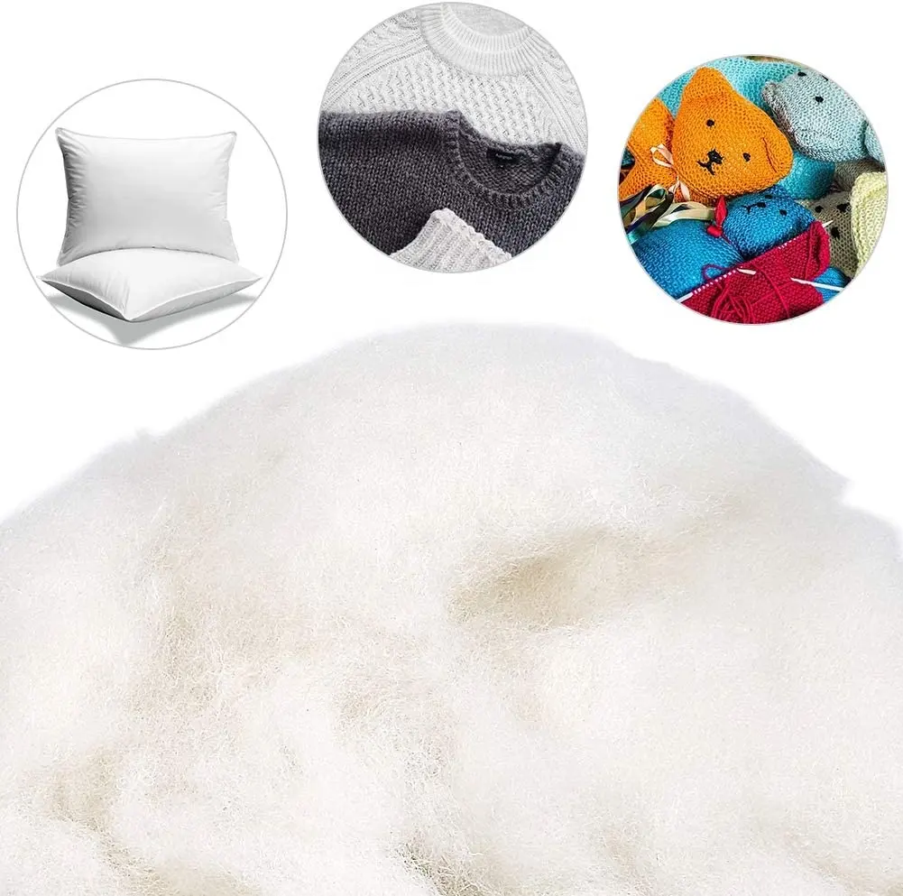 Travesseiro edredon reciclável, alta qualidade, alta elasticidade, preenchimento, travesseiro, boneca, fibra de poliéster
