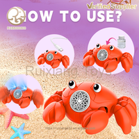 Jouets de jeu d'extérieur pour enfants : Jouet crabe rampant, Machine à bulles pour enfants avec lumières LED, Jouet à bulles automatique