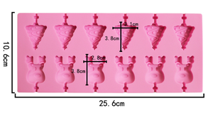 Juego de 12 moldes de silicona para piruletas con forma de árbol de Navidad y alces, bandeja de silicona para piruletas para caramelos duros y chocolate - Product Image 2