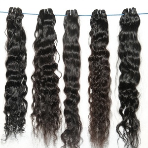 Extensiones de cabello humano de templo indio ondulado de Color Natural, ninguno procesamiento químico, cutícula alineada, cabello humano profundo suelto virgen - Product Image 1