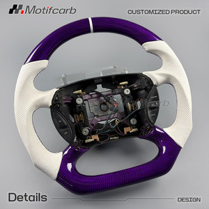 Volante Personalizado de Fibra de Carbono Morado con Empuñaduras Blancas para Ford Mustang GT 4ª generación SVT Cobra Convertible SN95 1994-2004 - Product Image 3