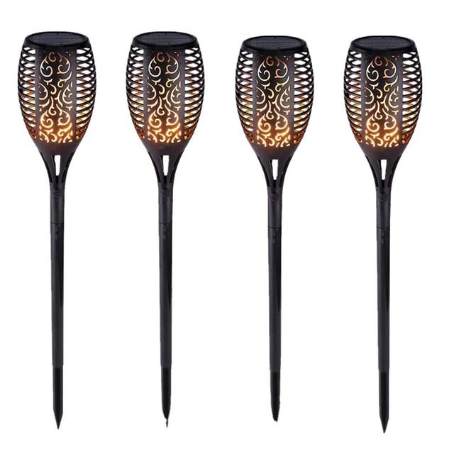 Solar Flame Lantern 12 LED Solar Street Light Outdoor Garden Waterproof Round Decorative Lamp