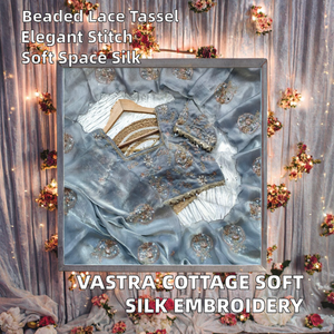 Chemisier en soie douce et élégante, style traditionnel, entièrement brodé, orné de perles cousues, de dentelle et de pompons, pour un look riche et luxueux. - Product Image 2