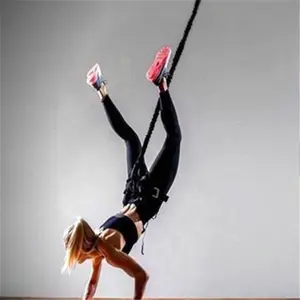 Özel tasarlanmış Fitness uçan Yoga Bungee dans kabloları kanca ile Bungee halat kapalı Yoga