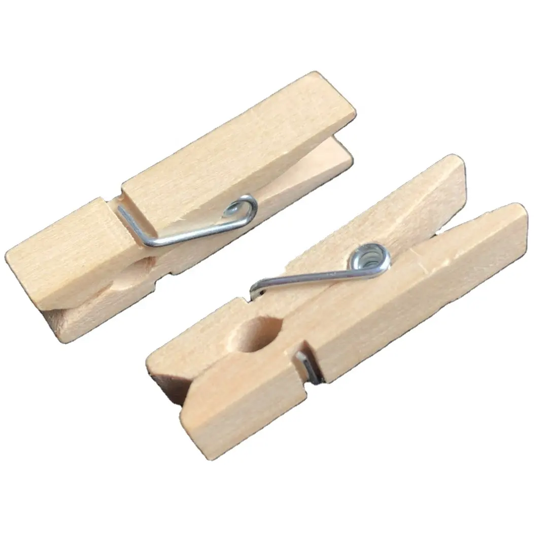 35mm unfinished birch wood clip Christmas clothespeg decorative clothespin cheap photo paper craft clips