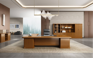 उत्पादकता बढ़ाने वाले आधुनिक टिकाऊ ठोस लकड़ी कार्यकारी डेस्क कार्यालय भवन और अध्ययन के लिए भंडारण अनुकूलित लेआउट के साथ - Product Image 5