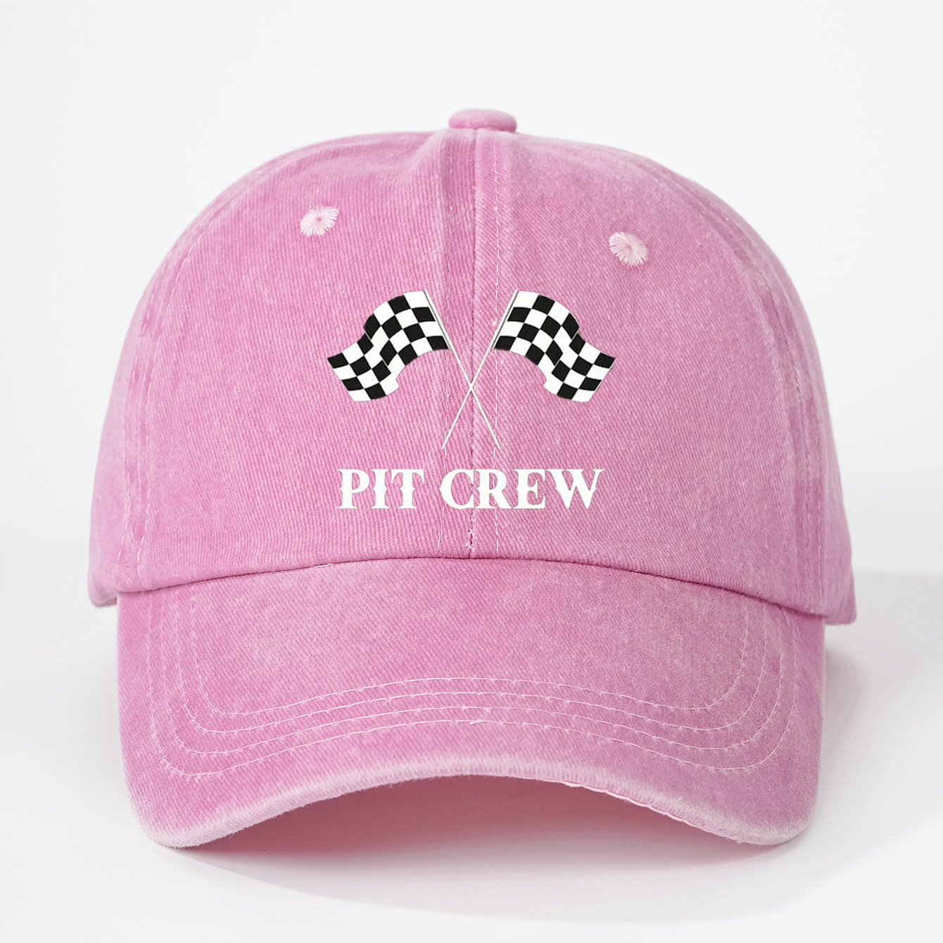 Printed Racing flag washed gorra de béisbol-rosa