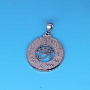 Jeroglíficos egipcios Horus ojo COLLAR COLGANTE personalizado grabado DIY Acero inoxidable chapado en oro accesorios de joyería al por mayor - Product Image 6
