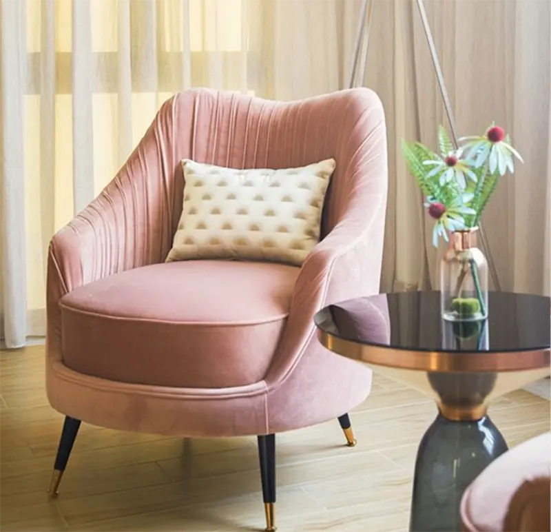 Moderno salón hermoso terciopelo tela sofá conjunto muebles al por mayor