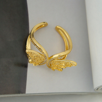 Bijoux arabes, bijoux en or, bague ouverte réglable, bague papillon pour femmes