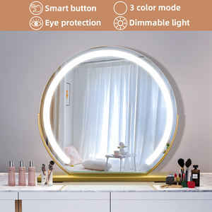 Espejo de Maquillaje LED Inteligente de Metal para Dormitorio, Diseño Moderno de Vidrio con Forma y Logotipo Personalizables para Recámara - Product Image 2