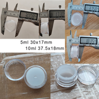 Pots vides pour huiles essentielles de 5 grammes, pots de 5g et 10g, pots de 5ml et 10ml, pots en plastique PS pour crème contour des yeux avec insert en silicone, contenants cosmétiques