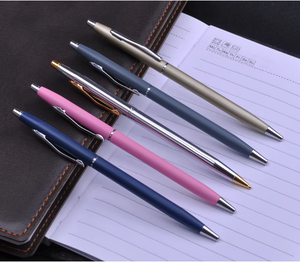 Proveedor Chino <span class=keywords><strong>de</strong></span> Artículos <span class=keywords><strong>de</strong></span> Papelería Escolares, Bolígrafo Metálico Delgado <span class=keywords><strong>de</strong></span> Estilo Regular, Bolígrafo <span class=keywords><strong>de</strong></span> Metal con Giro y Lápiz, Logotipo Personalizado, Bolígrafo Cruzado - Product Image 1