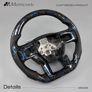 Volant personnalisé en fibre de carbone forgée bleue pour Ford F150 F250 F350 Raptor XLT 4x4 Shelby 2015-2023, amélioration de l'intérieur - Product Image 3