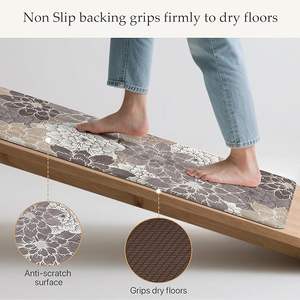 Alfombras <span class=keywords><strong>de</strong></span> Cocina, Alfombras Antideslizantes, Lavables, Impermeables, Acolchadas, Antifatiga, Alfombra <span class=keywords><strong>de</strong></span> Corredor Floral para Lavandería, Fregadero, Oficina - Product Image 2