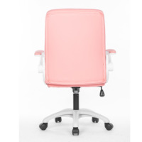 Chaises d'étude pivotantes ergonomiques confortables pour étudiants Chaise de bureau d'ordinateur rose en cuir avec roues