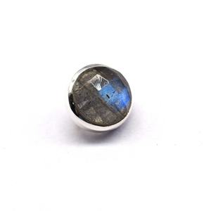 Natural Blue <b>Fire</b> Labradorite Rose Cut 8mm Round Gemstone 925 Sterling Silver Handmade Pendant - Product Image 6
