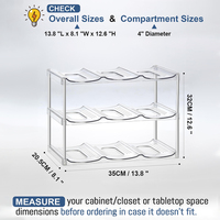 Support de rangement transparent en plastique durable et empilable de grande capacité pour bouteilles de vin et d'eau de cuisine
