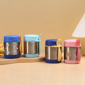 Custom 350ml Thermos isolato per bambini contenitore di alimenti per bambini porta pranzo a vano singolo in acciaio inox piccolo barattolo per alimenti - Product Image 1