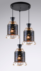 Nhà Máy Trực Tiếp Màu Đen Trắng Kết Thúc Công Nghiệp Sắt Treo Ánh Sáng Nhà Hàng Cà Phê Thanh Mặt Dây Chuyền Đèn Trang Trí Đèn Chùm - Product Image 5