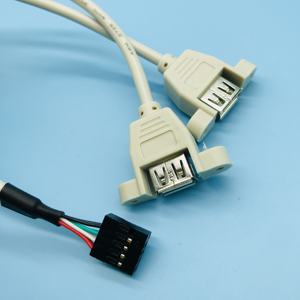 PC حالة الداخلية 9Pin 9P USB الإناث إلى ثنائي <span class=keywords><strong>2</strong></span> ميناء USB <span class=keywords><strong>2</strong></span>.0 الأنثى المسمار قفل كابل تركيب اللوحة - Product Image 5