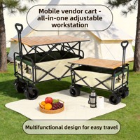 Chariot de camping portable avec roues pivotantes pour pique-nique et camping