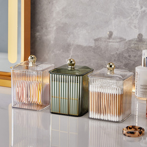 Acrylic Storage Box Rectangular Dustproof Transparent Cosmetic Organizer For Cotton Swabs Pads <b>Makeup</b> Desktop <b>Dressing</b> <b>Table</b> - Product Image 1