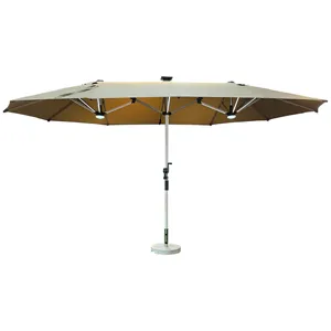 PY天井伞带太阳能发光二极管户外伞双面超大双花园阳伞