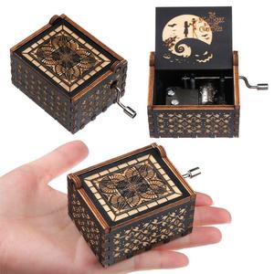 Custodisci canzone e Design regalo di compleanno manovella a mano scatola musicale in legno regalo di natale carillon in legno - Product Image 6