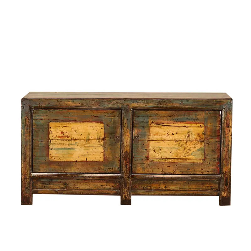 Chinese Antique Vintage Restored Furniture Hand Painted Tibetan Decoration Vintage Furniture