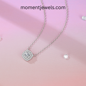 Pendentif géométrique en argent sterling 925 avec moissanite, zircon rond délicat, bijoux minimalistes simples, cadeau pour femme, à porter au quotidien - Product Image 6