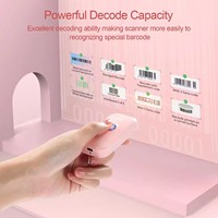 Eyoyo Portable Mini Pink 3-in-11D Laser Qr Lector de código de barras Escáner de código de barras para inventario de almacén