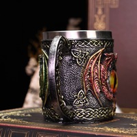 Nouveau Dragon Eye bière tasse personnalisée en forme de Dragon marque tasse à café Dragon Statue tasse à eau en acier inoxydable