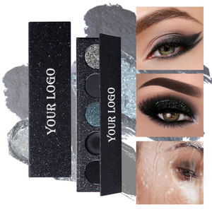Private Label Palette d'ombres à paupières à paillettes vertes 5 nuances <span class=keywords><strong>Noir</strong></span> Gris Couleur Mat Shimmer Halloween Ghost Make up <span class=keywords><strong>Cream</strong></span> Ombre à paupières - Product Image 2