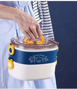 Hot Selling Lunch Box Wholesale High Quality Plastic Bento Box Food Containers BPA FREE Leakproof Cute Kids Bento Box - Product Image 4