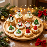 Décorations Comestibles en Sucre – Motifs Bonhomme de Neige et Sapin de Noël pour Desserts, Gâteaux et Pâtisseries ; 15 Pièces par Boîte, Embellissements DIY